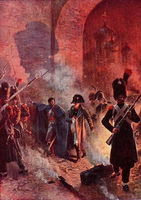 Napoleon amid the fire of Moscow